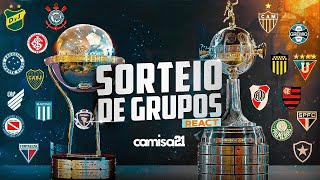 REACT SORTEIO DOS GRUPOS DA LIBERTADORES E SULAMERICANA 2024  AO VIVO [upl. by Aikal]