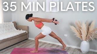 35 MIN FULL BODY WORKOUT  AtHome Pilates With Weights [upl. by Birck]