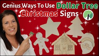 Dollar Tree Christmas DIYs 2022Genius Ways to Use Wood Signs [upl. by Nissie]