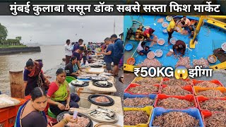 Mumbai Machhi Market  Sassoon Dock Fish Market In Mumbai  Colaba Wholesale Fish Market Mumbai [upl. by Leahplar]