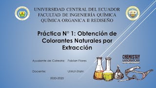 Práctica 1  Extracción de Colorantes Naturales  FIQUCE [upl. by Gawlas]