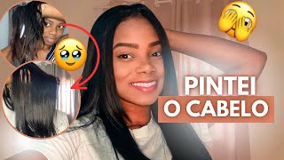 PINTEI O CABELO EM CASA DO CASTANHO AO PRETO AZULADO 🤭 [upl. by Nonnelg]