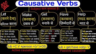 Causative verbs in Spoken English Grammar  All Causative Verbs। Learn English With Hindi amp Examples [upl. by Nylekoorb]