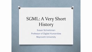 A Short History of SGML [upl. by Novert]