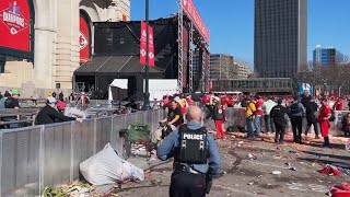 Kansas City Chief Fans Flee as Shots Ring Out During Parade [upl. by Forster]