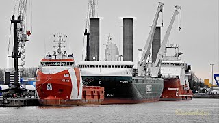 EPAS Emden Nordkai WindparkVersorger amp Frachtschiffe offshore supply amp cargo ships [upl. by Nawotna427]