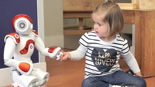 Social robot helps teaching toddlers a second language [upl. by Dnarud]