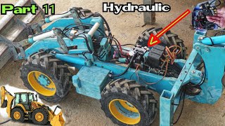 HOW TO MAKE Loader Backhoe RC  Hydraulic Huina  From PVC and Steel Part 11 [upl. by Ahsimet]