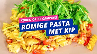 Camping recept  Romige pasta met kip  Obelink Vrijetijdsmarkt [upl. by Olivette656]