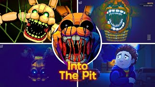 FNAF Into the Pit  All Jumpscares amp All Endings [upl. by Lacey316]