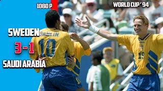 Sweden vs Saudi Arabia 3  1 Round Of 16 Full Highlight World Cup 94 HD [upl. by Terencio]