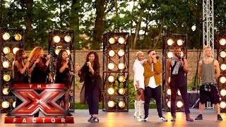 Group 7 perform All About That Bass  Boot Camp  The X Factor UK 2015 [upl. by Hannahsohs953]