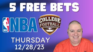 Thursday 5 Free Betting Picks amp Predictions  122823 l Picks amp Parlays [upl. by Esital]