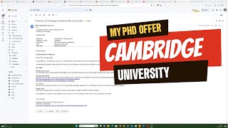 PhD offer from Cambridge University [upl. by Arezzini]