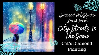 Diamond Art Studio Sneak Peek  City Streets In The Snow  Stunning New Helkoryo Diamond Painting [upl. by Bili]