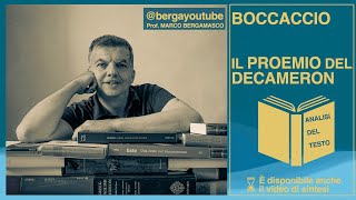 Boccaccio Il Proemio del Decameron ANALISI DEL TESTO [upl. by Wittie]