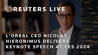 LIVE LOréal CEO Nicolas Hieronimus delivers keynote speech at CES 2024 [upl. by Uahsoj761]