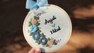 Floral Mini Embroidery Hoop with Free Pattern 💙 Embroidery for Beginners Gossamer [upl. by Osgood386]