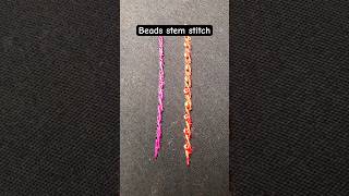 Beads with stem stitch 🥳stem stitch for beginners aariwork aariembroiderydesigns diy [upl. by Yevrah245]