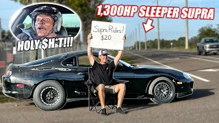 20 Supra Rides Terrifying Random People Off the Street With 1300 Horsepower [upl. by Enidanreb]