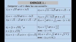 Ordre dans IR Série 1 Exercice 1Comparaison de deux nombresTCSFTronc commun science français [upl. by Acirrehs432]