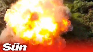 HUGE explosion erupts as Ukrainian forces obliterate Russian warehouse [upl. by Roselane]