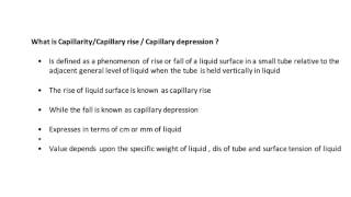 What is Capillarity  Capillery rise And Capillary depression in Fluid Mechanics [upl. by Ahsakal739]