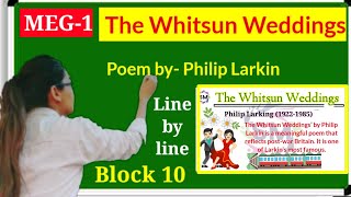 Poem quotThe Whitsun Weddingsquotby Philip Larkin line by line Explanation in hindiMEG1UNIT10 Modern [upl. by Ezirtaeb]