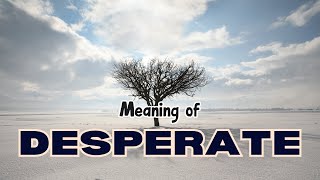 What is the meaning of Desperate [upl. by Ddart]