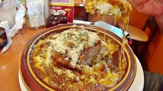 【めし動画】 デニーズ 「焼きチーズハンバーグカレードリア」を食べるだけの動画 [upl. by Nirrej310]