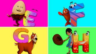 A B C Songs  Learn Letters E F G H  Nursery Rhymes amp Kids Songs  RoboGenie [upl. by Xylon]