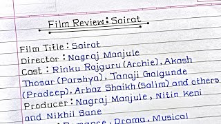 Sairat Film Review Sairat Film Review In English 12th Class Film Review Sairat [upl. by Dnalro721]