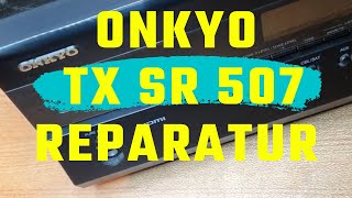 Reparatur Onkyo TX SR 507 defekter Kanal  Power LED blinkt beim einschalten  defective channel rep [upl. by Nywloc]