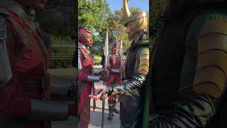 Avengers Campus The Dora Milaje keep an eye on Loki amp Thor  Disney California Adventure 61624 [upl. by Alonzo]