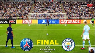 Man City vs PSG  Penalty Shootout  Final UEFA Champions League 2024 UCL  eFootball PES Gameplay [upl. by Aneram]