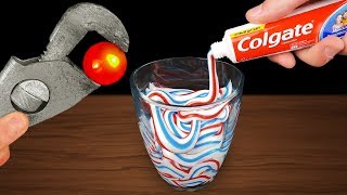 Experiment Glowing 1000 Degree Metal Ball Vs Toothpaste [upl. by Emmie509]