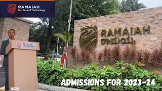 MS Ramaiah Institute of technology Bangalore  Admission Campus tour  Telugu Fess structure [upl. by Boeke]