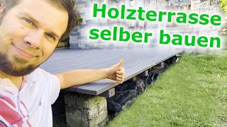 Holzterrasse selber bauen  Komplettes DIYVideo [upl. by Sueahccaz]