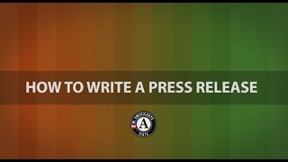 How to write a press release [upl. by Ssej]