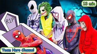 SpiderMan and His Pranks  TEAM SPIDERMAN vs BAD GUY JOKER  LIVE ACTION MORE [upl. by Atikam]