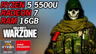 Call of Duty Warzone  16GB of RAM Test  AMD Ryzen 5 5500U Radeon 7 Graphics 16GB DUAL CHANNEL RAM [upl. by Eidnalem]