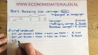 Box 3 Vermogensrendementsheffing van 2021 berekenen economiematerialen [upl. by Naveb]