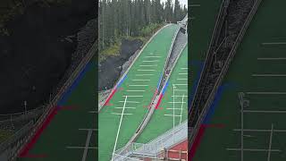 Ski Jumper practicing in Trondheim Norway August 2024 [upl. by Eikciv]