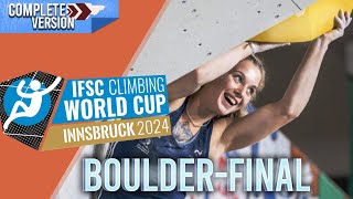 IFSC Innsbruck Bouldering worldcup 2024  Final WOMEN│Full replay [upl. by Craner]