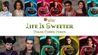 Cast of Descendants the Rise of Red  Life Is Sweeter Color Coded Lyrics [upl. by Nylekoorb823]