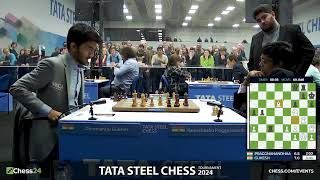 Gukesh Accidently Repeats 3 Times in WINNING Position against Pragg In Tata Steel 2024 [upl. by Hose110]