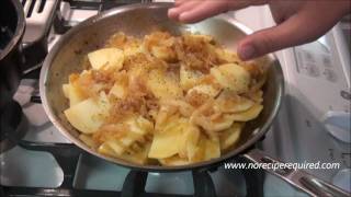 Potatoes Lyonnaise  NoRecipeRequiredcom [upl. by Zillah728]