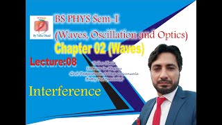 Interference of two Waves  BS Phys Sem I  Waves Osci and Optics  Waves  Chapter 02 [upl. by Ynnot]