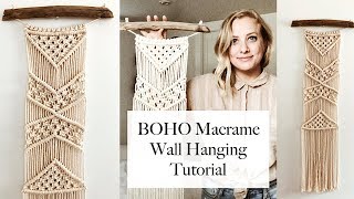 How To Boho Macrame Wall Hanging Tutorial [upl. by Anitsim]