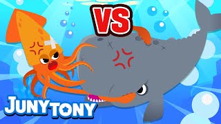 Cachalote vs Calamar Gigante  ¡Que Gane el Mejor  Animales Marinos  Juny Tony en español [upl. by Torrey529]